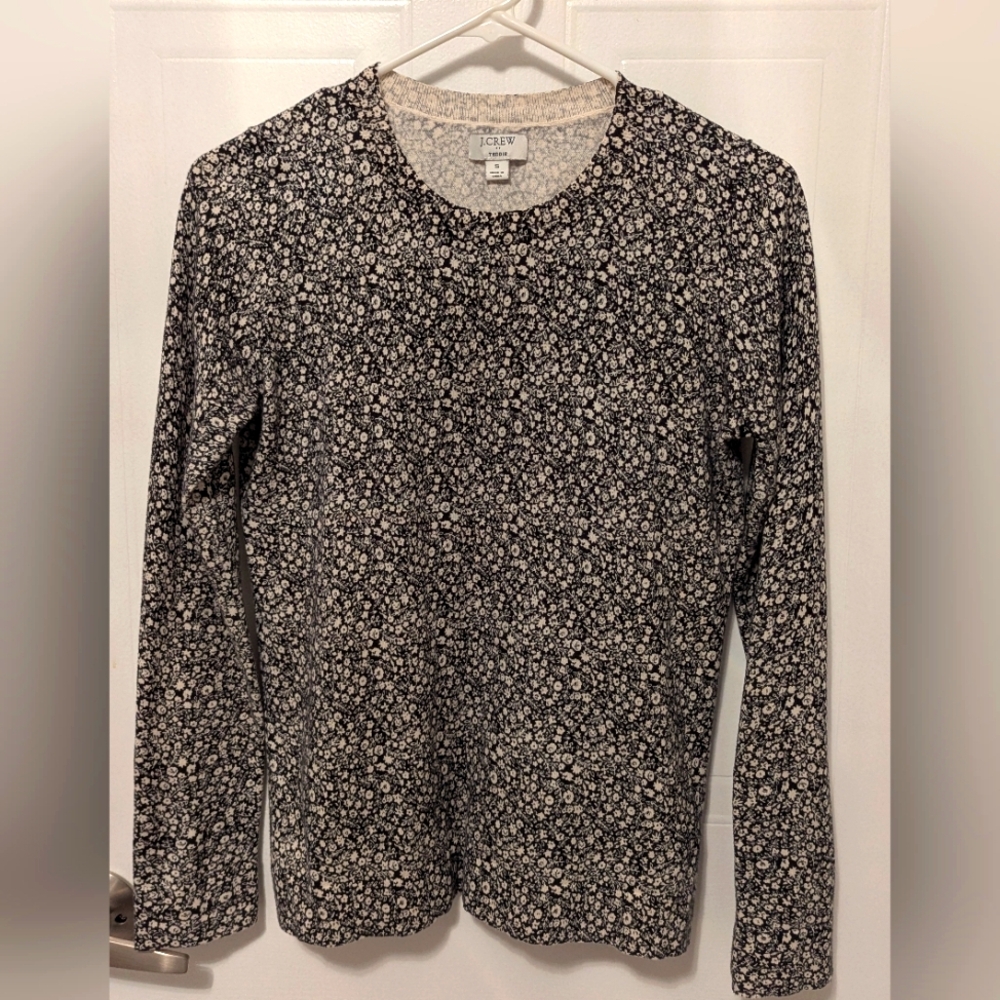 J. Crew Crew Neck Sweater, Floral, Size S